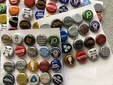 20 Crimp On Bottle Crown Caps Tops ASSORTED all PERFECT ALL DIFFERENT.