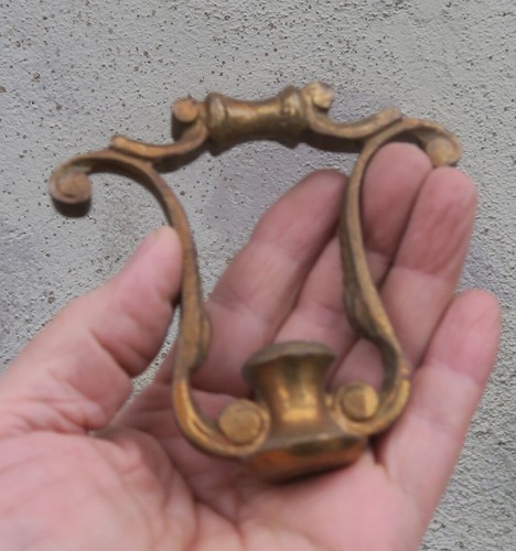 Large gilt brass bronze lamp - 1,