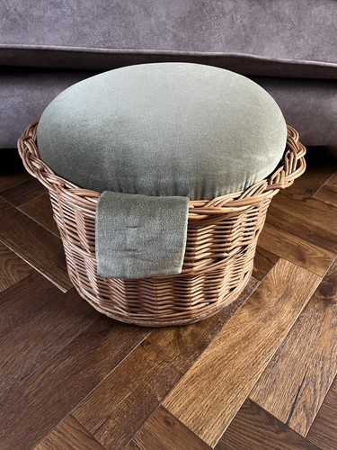 Wicker stool footstool - stool,