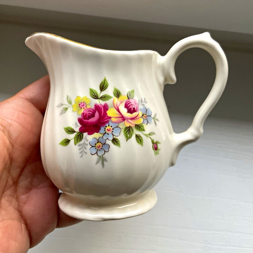 Vintage floral ceramic creamer - floral,