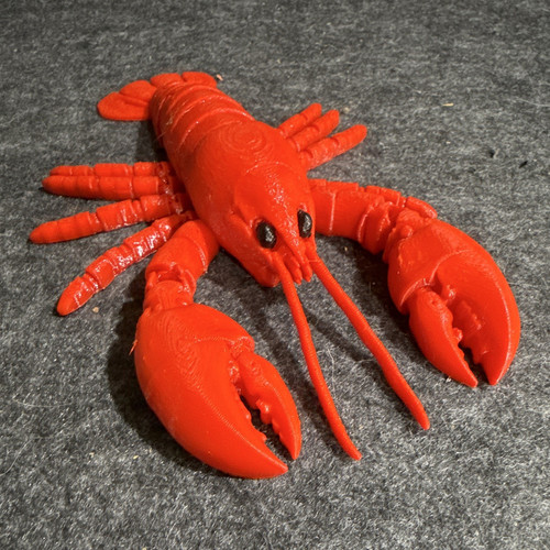 Red plastic lobster - red,
