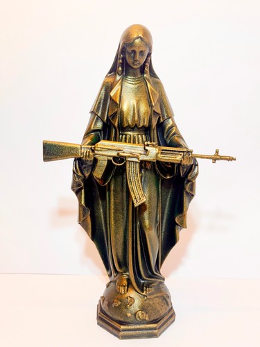 Madonna with ak47 sculpture - with,