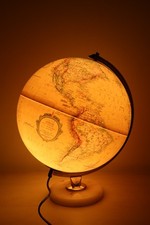 VTG Replogle 12" Illuminated Relief Globe World Premier Series Marble Resin Base