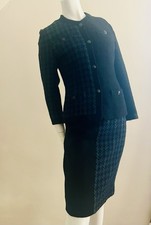 198OS CHANEL HALF PLAID TWEED SKIRT SUIT 