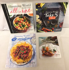 4x Slimming World books - Extra Easy: All in One, Take 5: Second Helpings   GOOD