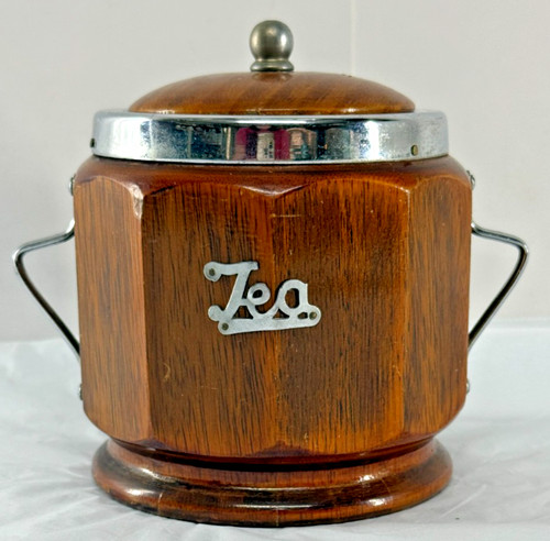 Vintage wooden tea - vintage, caddy