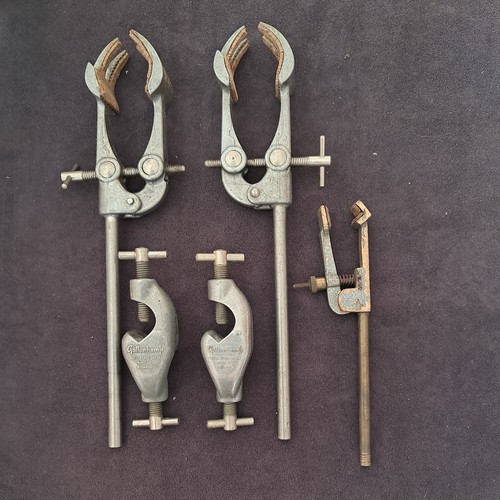 Vintage retort clamps and - 3x,