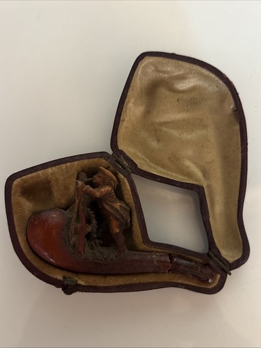 Antique carved meerschaum pipe - meerschaum,
