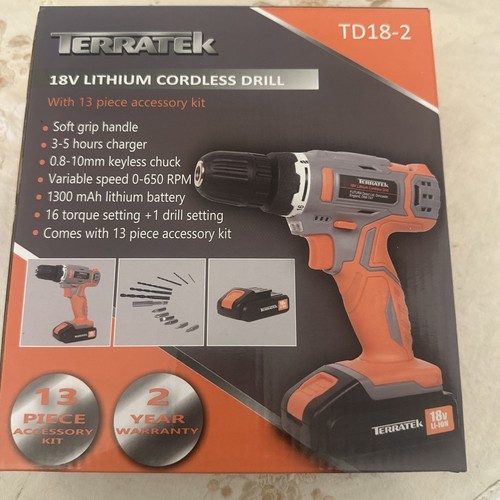 Terratek cordless drill driver - cordless,