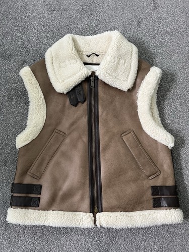 Zara cream and beige gilet - cream,