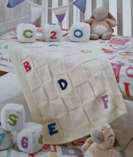 JM018 DK Knitting Pattern Cot Blanket/ Bunting/Blocks 