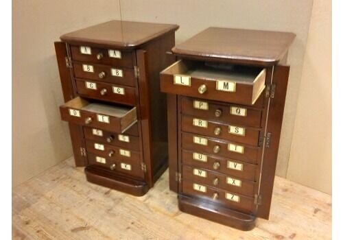Pair 1800 mahogany file - pair, of