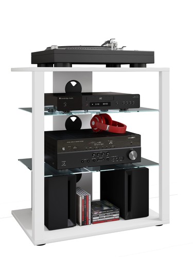 Hifi furniture rack - alu, glass