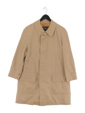 Burberry Women's Coat Chest: 42 in Tan Cotton with Polyester, Wool Overcoat