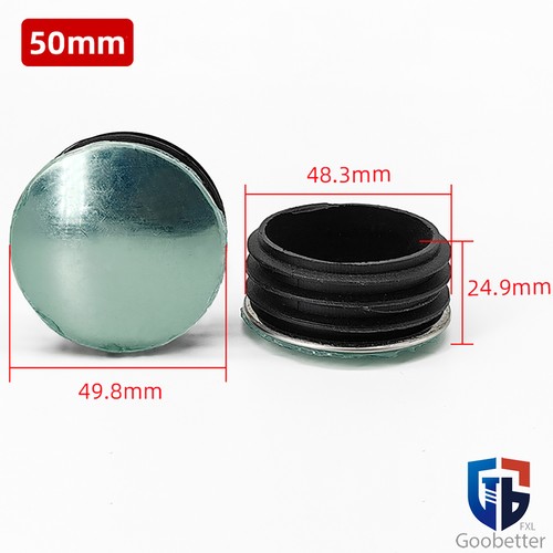 Round end caps chrome plated - round,