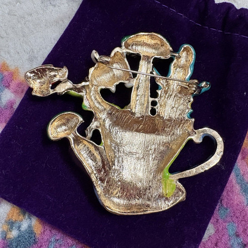 Enamel teacup mushrooms - enamel, &