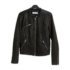 Black biker leather jacket - biker,