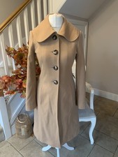 Vintage Laura Ashley Wool & Cashmere Coat Light Camel Size 8