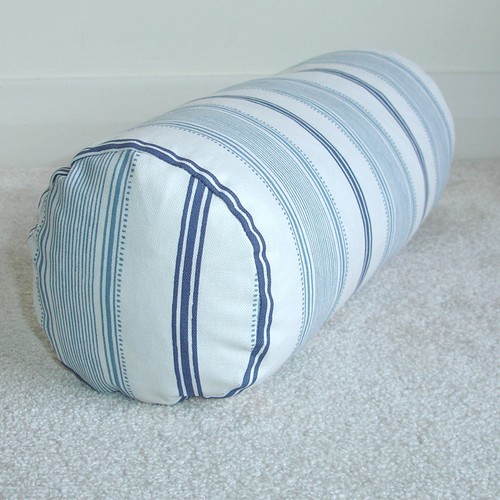 Blue bolster cover - cover, laura