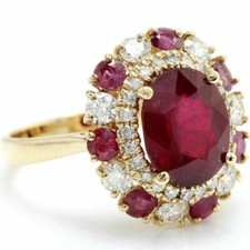 3 Ct Oval Red Diamond Double