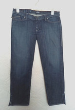 NEW**Rock & Republic Authentic Ladies Cropped Split Hem mid Blue Denim jeans 30