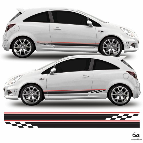 Side stripe checkered - side, race