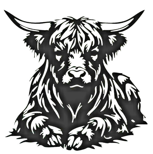 Highland cow head decal - highland,