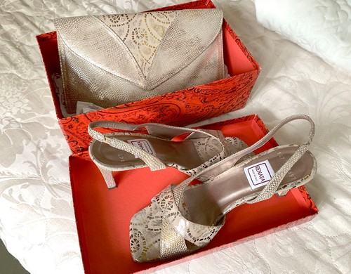 Renata snake bronze slingback - bronze,