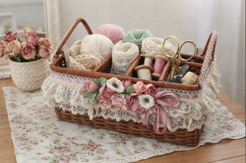 Vintage style wicker divided - wicker,