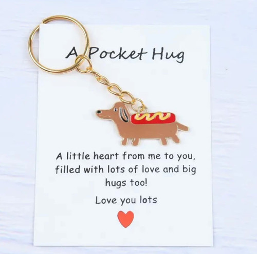 Pocket hug hot dog keyring - hug,