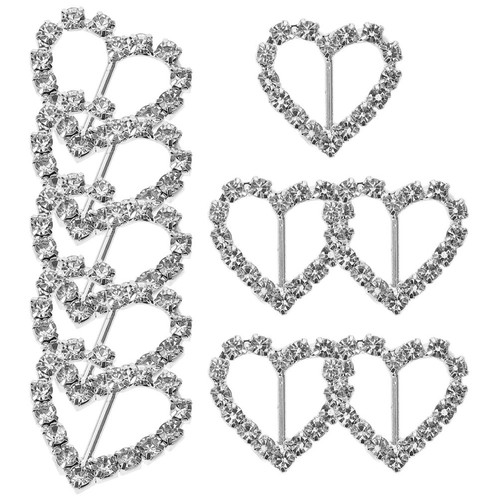 10pcs heart ribbon buckle - ribbon,