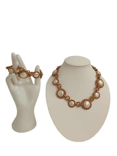 Gold tone faux pearl - m&s,