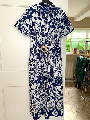 Zara blue white floral shirt - zara,