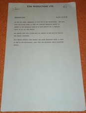 JAMES BOND: LIVING DAYLIGHTS -Original production call sheet -11/10/86 -2nd unit