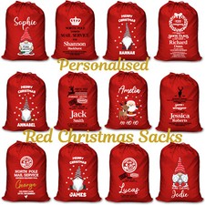 Personalised Christmas Stocking Red Santa Sack Xmas Gift Luxury Sack Santa