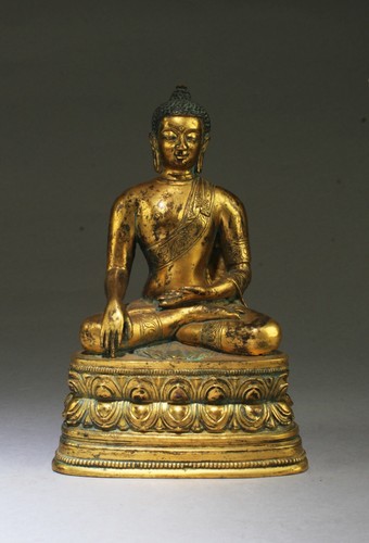 Chinese gilt bronze buddha - bronze,