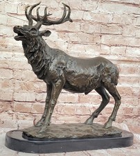 Bronze Marble Base Statue Elk