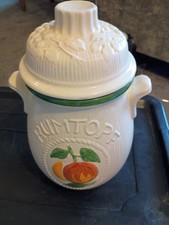 Traditional German  Ceramic Rumtopf Pot W German  Markings Chip In Lip