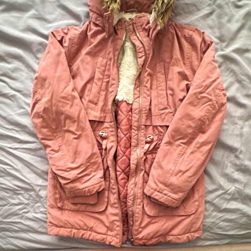 Girls pink hooded faux fur - girls,