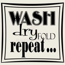 WAS DRY FOLD REPEAT Wall Decal