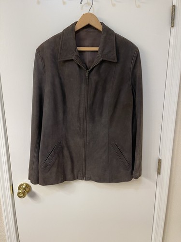 Leather jacket made - , in