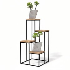 4 Tier Plant Stand Metal Wood