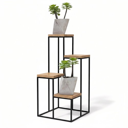 Tier plant stand metal wood - tier,