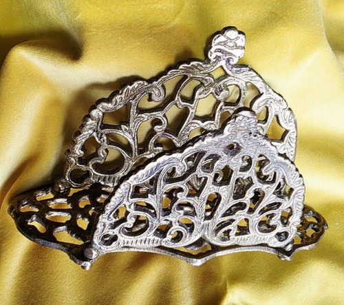 Vintage ornate brass napkin - vintage,