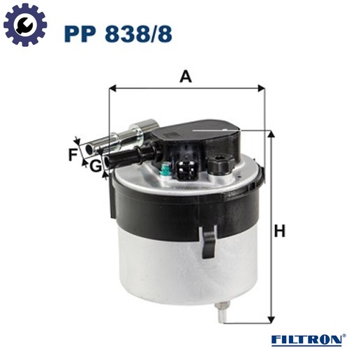 Fuel filter 838 for - fuel, pp