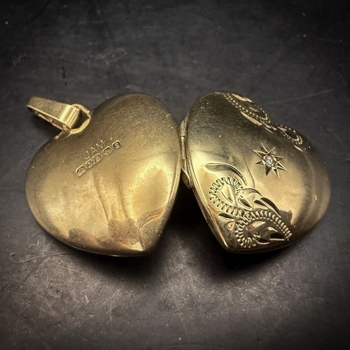 Vintage 9ct yellow - gold, heart