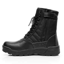 UK Men's Leather Army Patrol Combat Boots Tactical Cadet Security Military Shoes