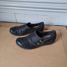 UK Size 6 Clarks Women's Ladies Shoes EU 39 Leather Black Work Nurse Health Care
