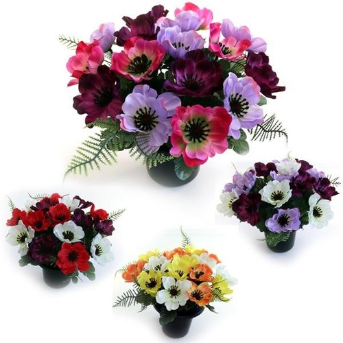 Anemone cemetery pot memorial - pot,
