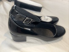 Steve Madden Size UK 5 Black Patent Mary Jane Court Shoes Block Heel Strap
